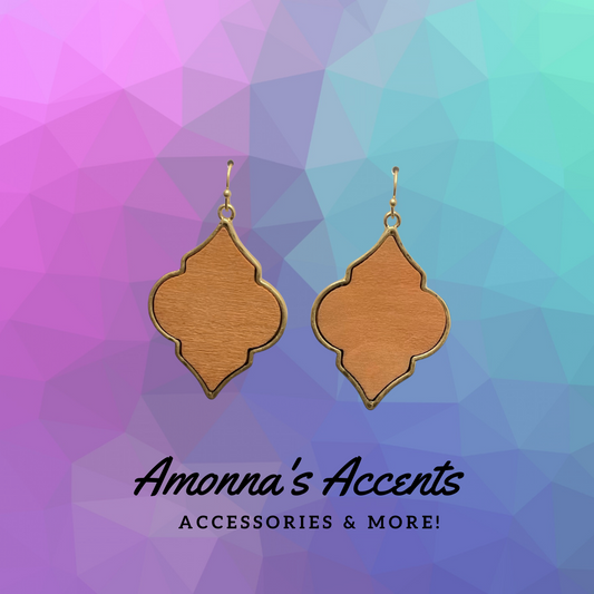 Brown Wood Moroccan Earrings